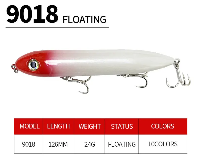 Lápiz flotante grande para pesca en superficie