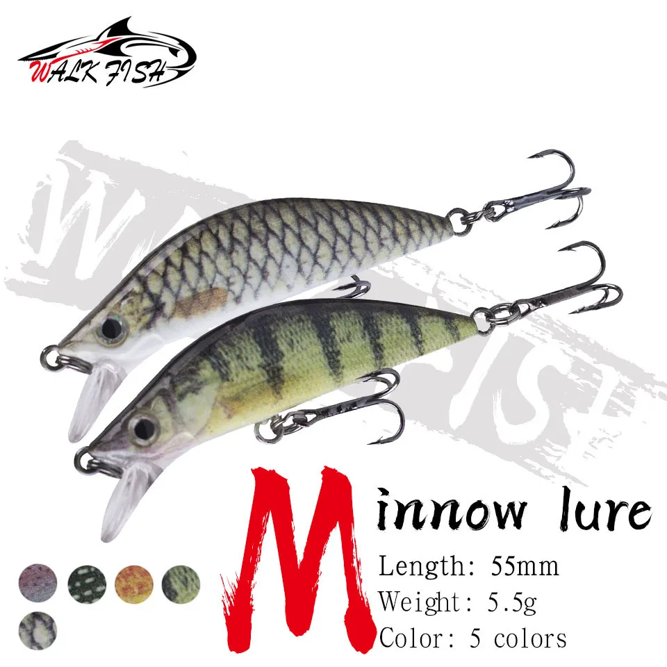 WALK FISH Señuelo Wobbling - diseño japonés, 55mm, 5,5g - perca - imagen 5