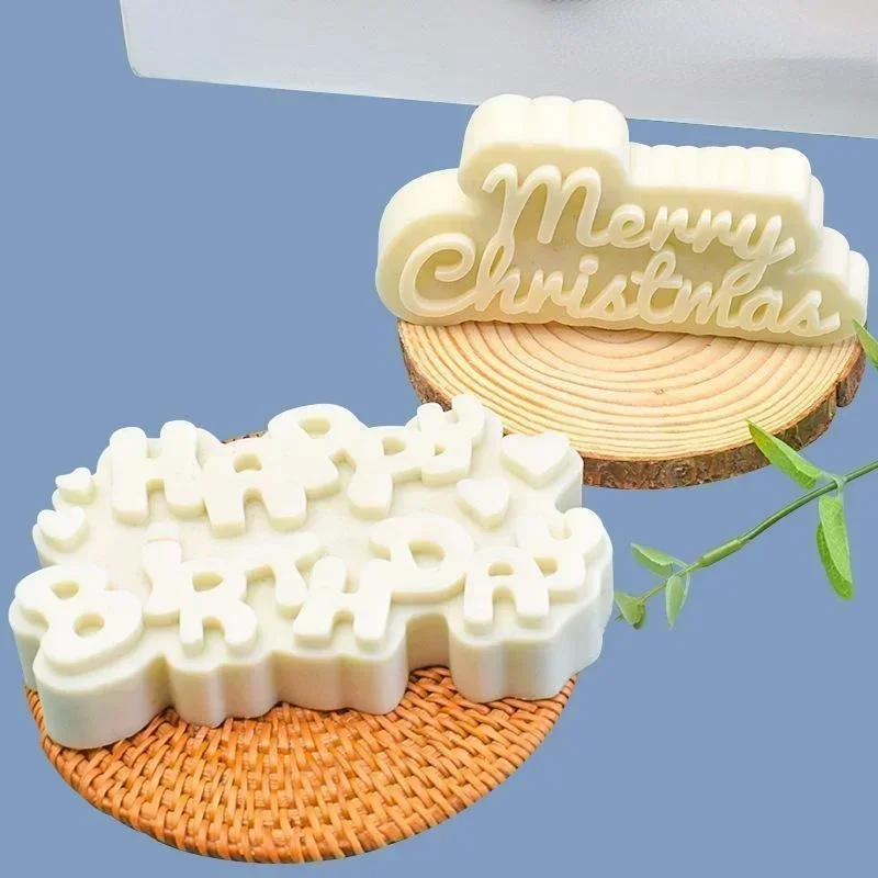 Molde de silicona Feliz Cumpleaños y Navidad para velas de aromaterapia - imagen 3