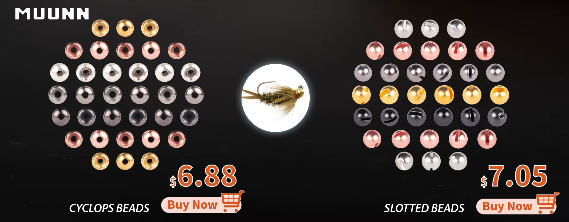 Cuentas de Tungsteno Muunn Cyclops para Mosca – Trucha y Lubina - imagen 3