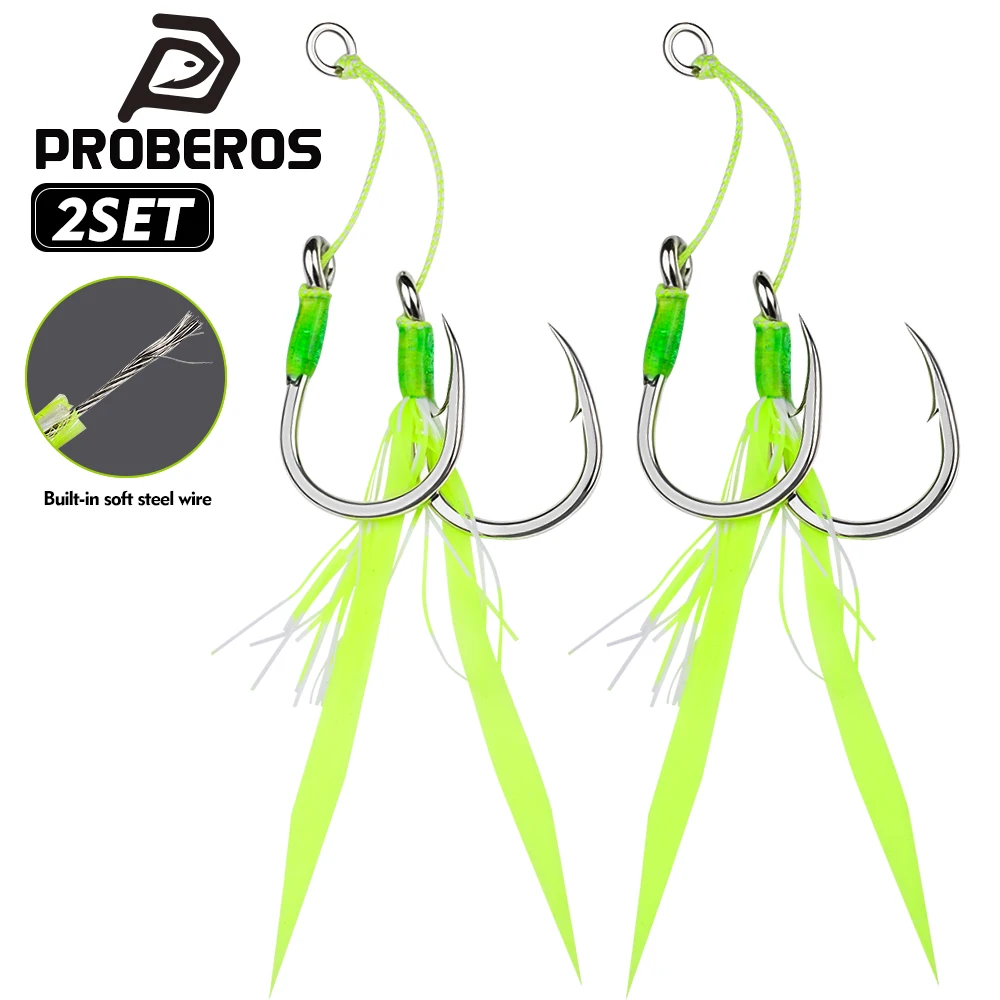 Anzuelos jigging PROBEROS con tubo de línea, pluma y anilla - imagen 5