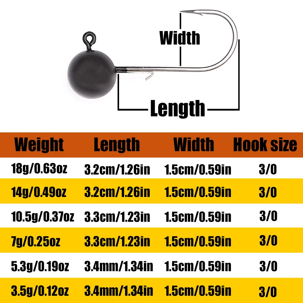 Anzuelos Jig Head tungsteno B&U con púas para depredadores - imagen 3