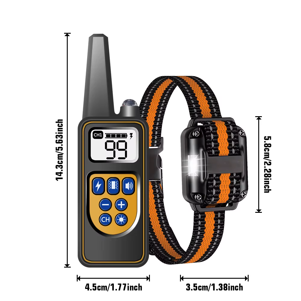 Collider de adiestramiento impermeable recargable con control remoto IP67 para perros - imagen 3
