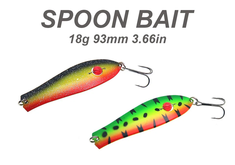 Señuelo metálico tipo spoon de 93 mm y 18 g
