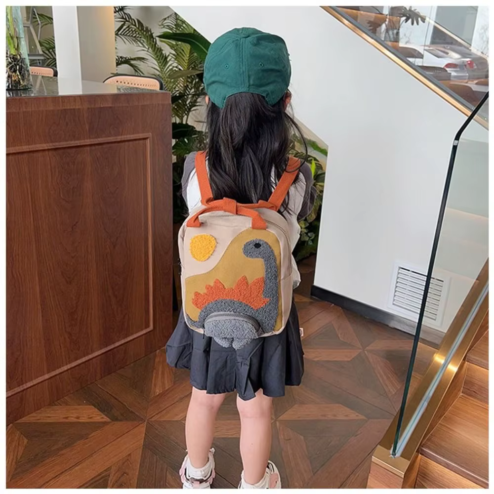 Mochila Infantil Dinosaurio Cuello Largo para Escuela - imagen 3