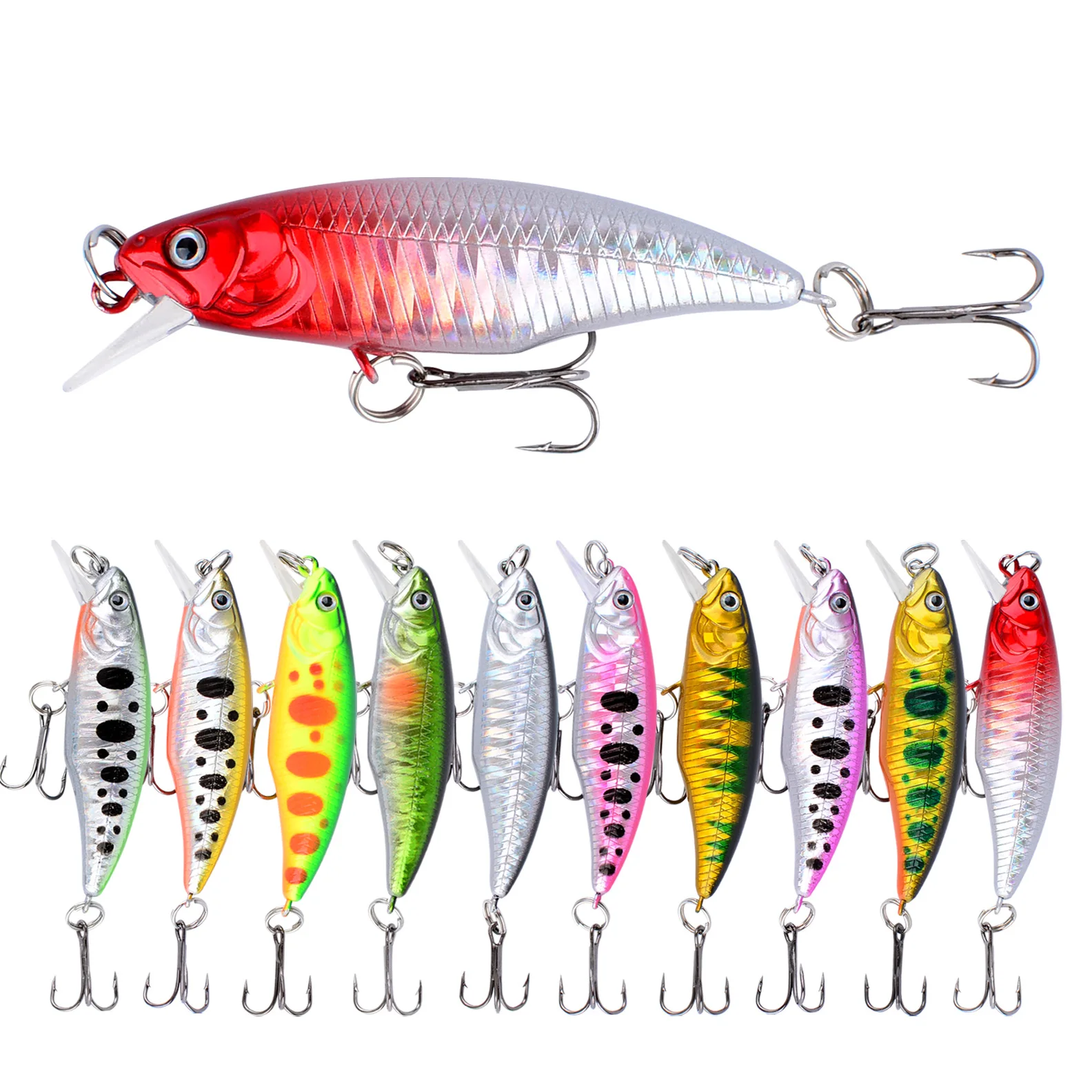 Wobbler Minnow flotante tipo crankbait artificial para lucio