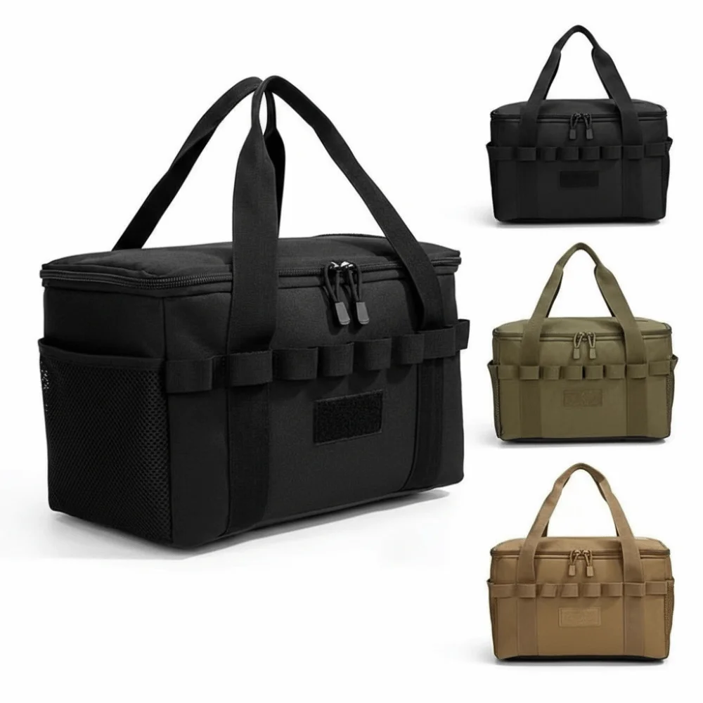Bolsa térmica aislada con doble cremallera y bolsillos de malla - imagen 4