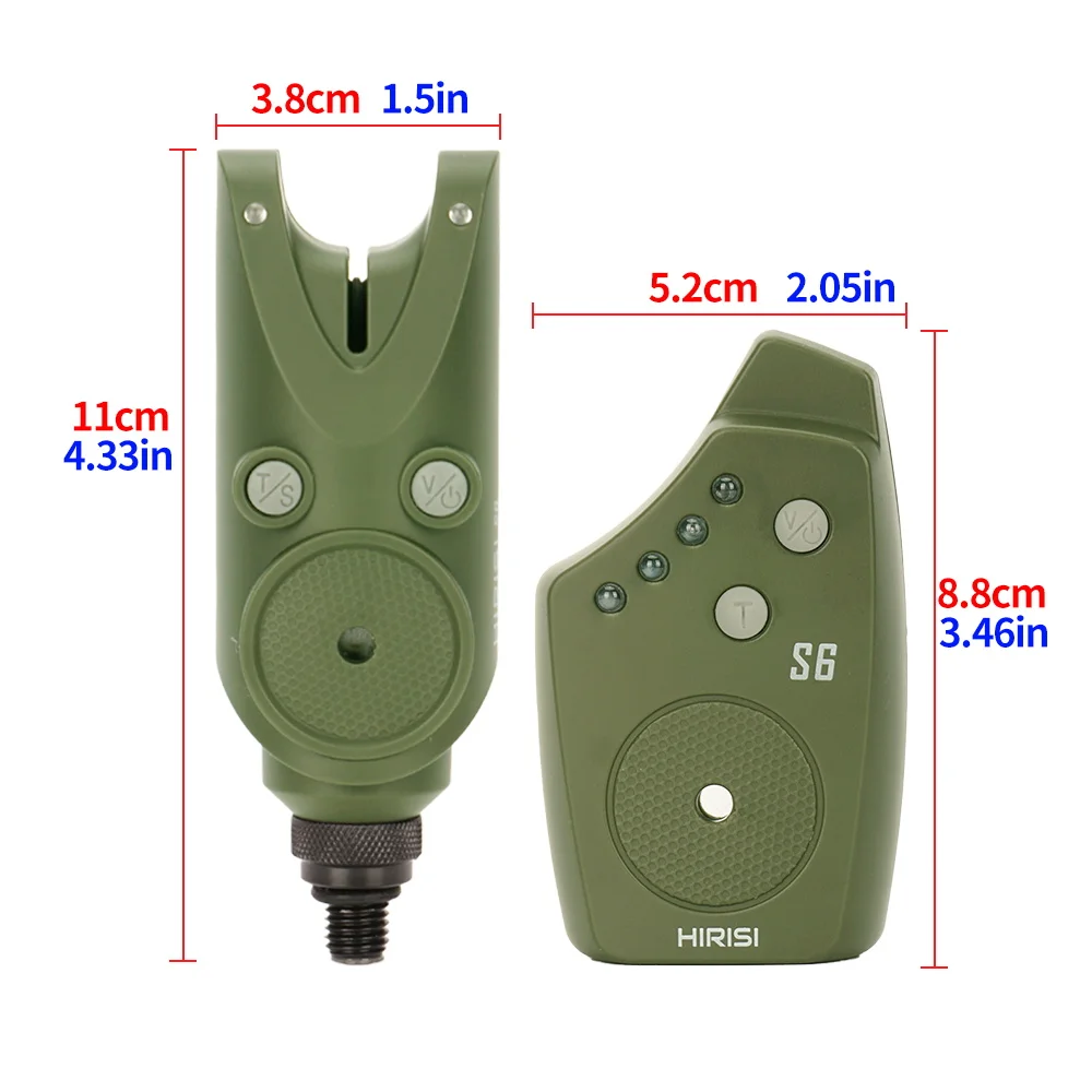 Alarma de picada carpa Hirisi S6 impermeable con LED multicolor - imagen 3