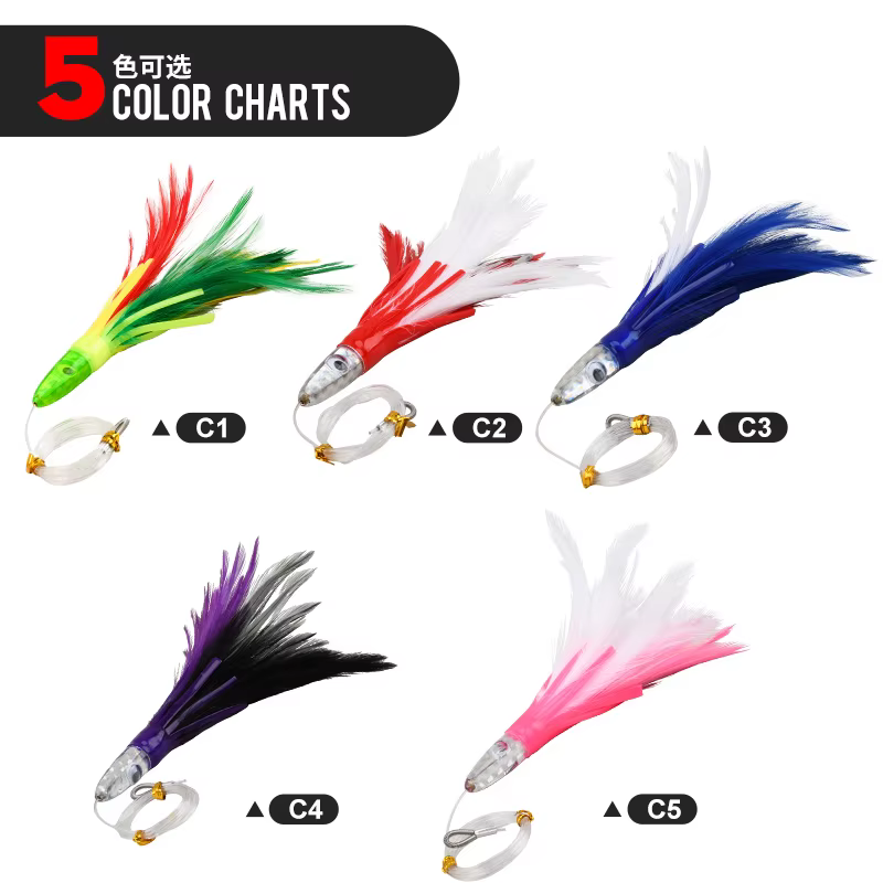 TEASER TR008 Señuelo de arrastre con plumas para pesca marítima - imagen 3