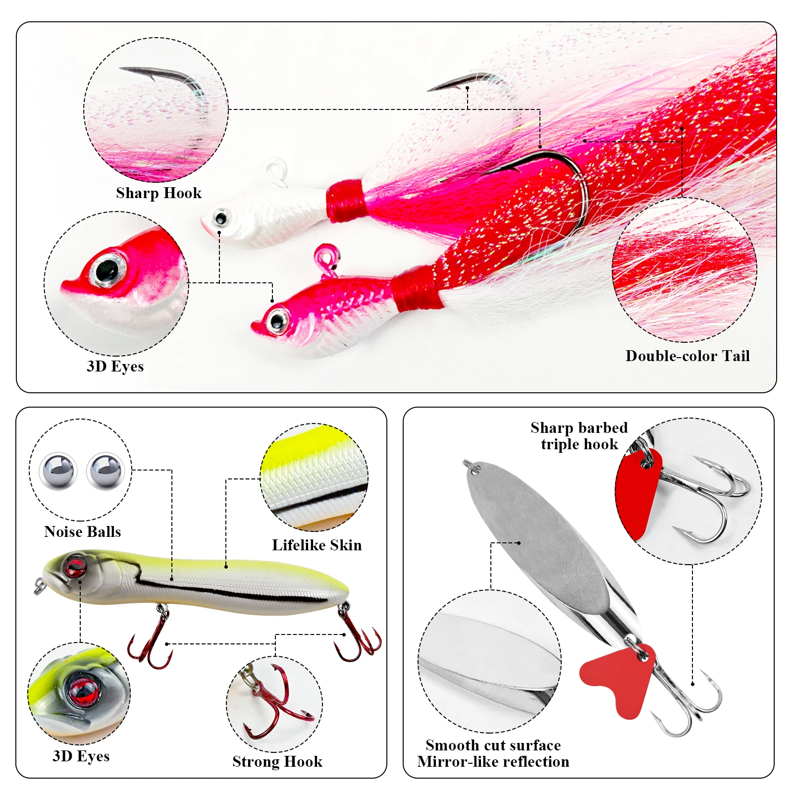 FREE FISHER Kit de pesca en mar para trolling con señuelos y plomos - imagen 3