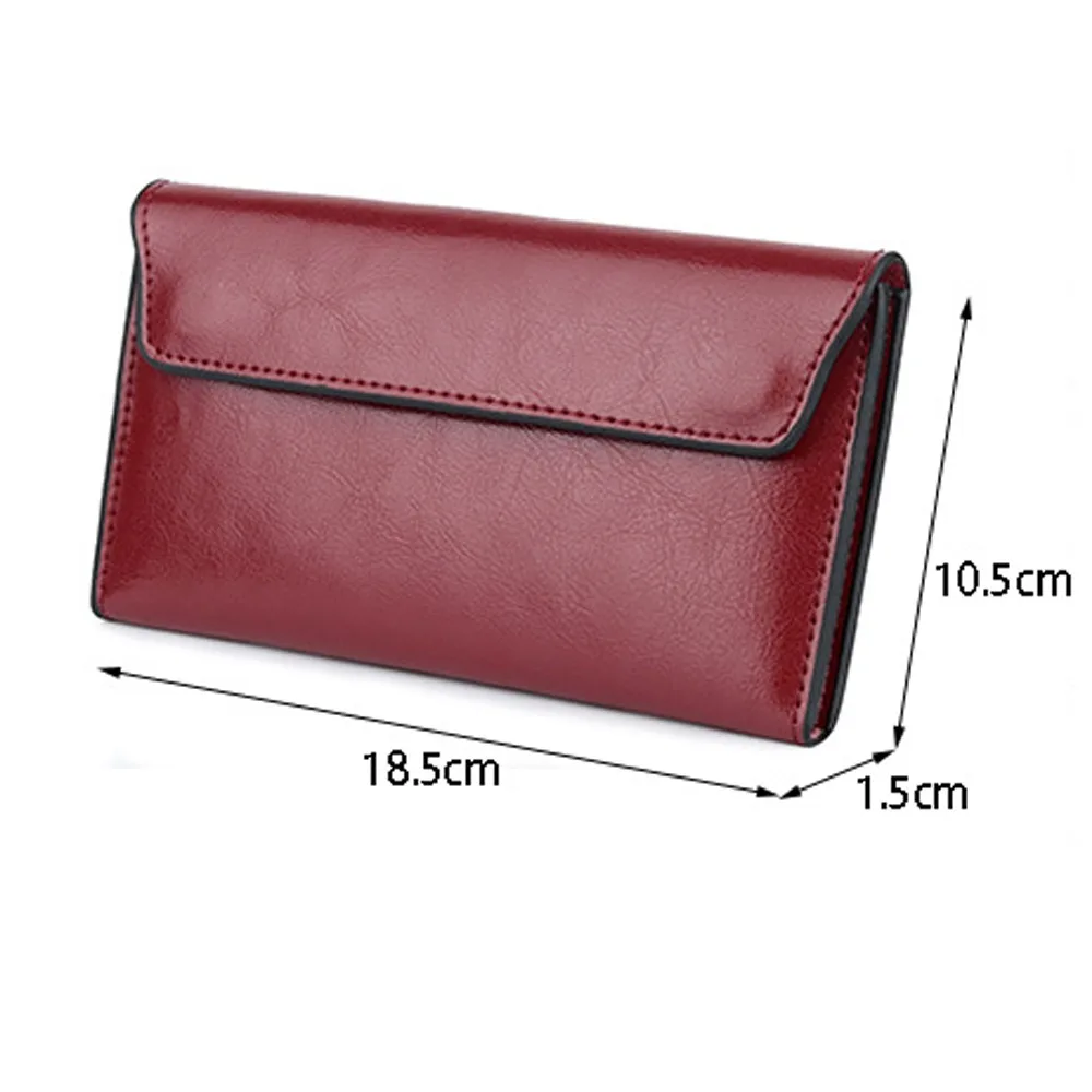 Cartera larga de cuero genuino en varios colores