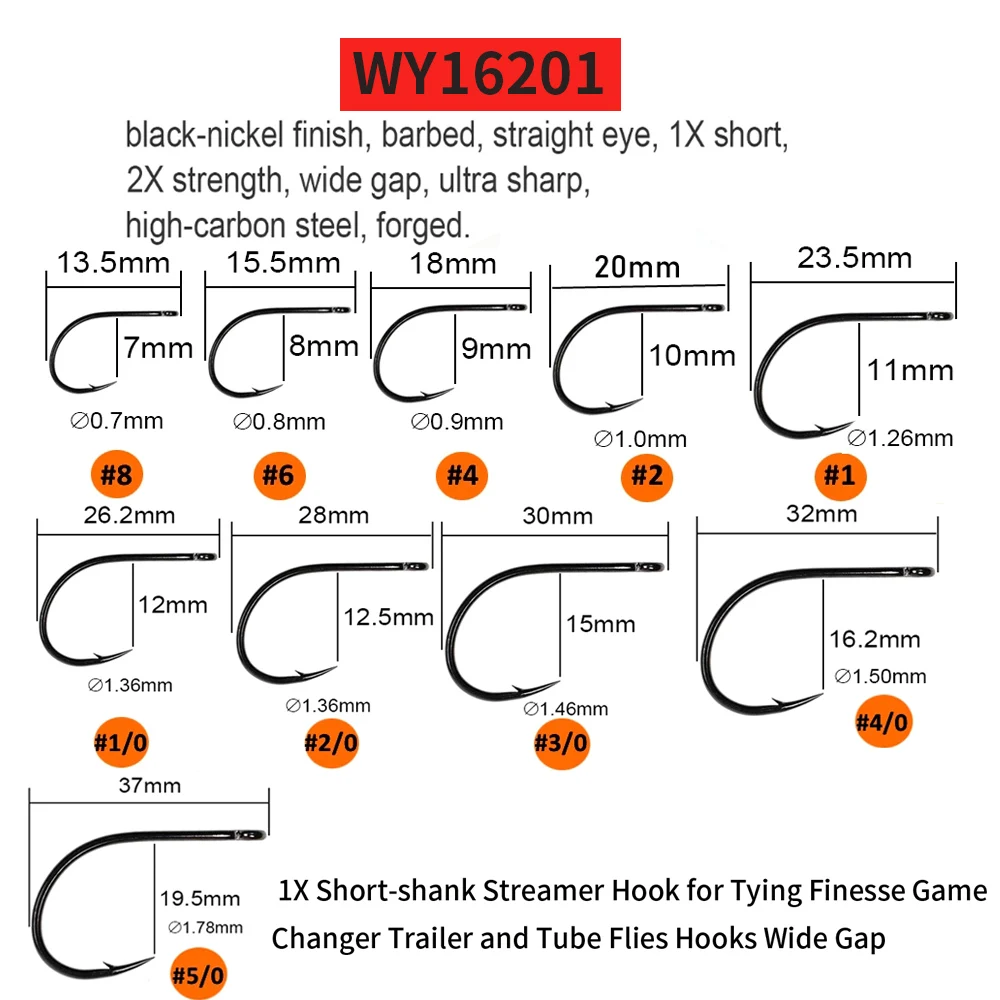 Vtwins anzuelos de mosca sin púas 60° para streamer y trucha