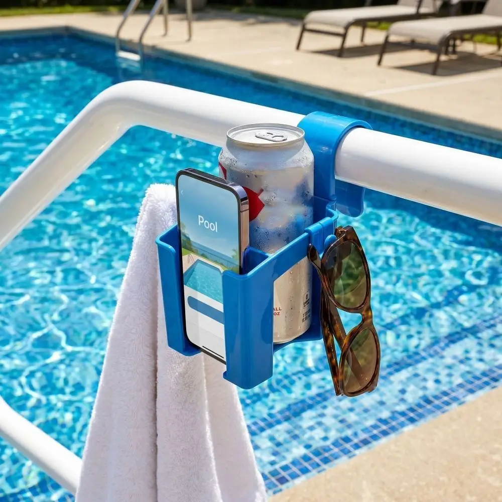 Portavasos piscina resistente colgante con ganchos para bebidas