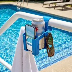 Portavasos piscina resistente colgante con ganchos para bebidas
