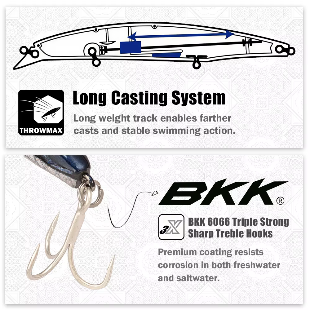 B&U Jerkbait Flotante – Señuelo Duro para Pesca en Agua Salada - imagen 4