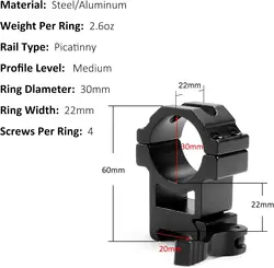 MIZUGIWA Adaptador QD Picatinny para mira telescópica