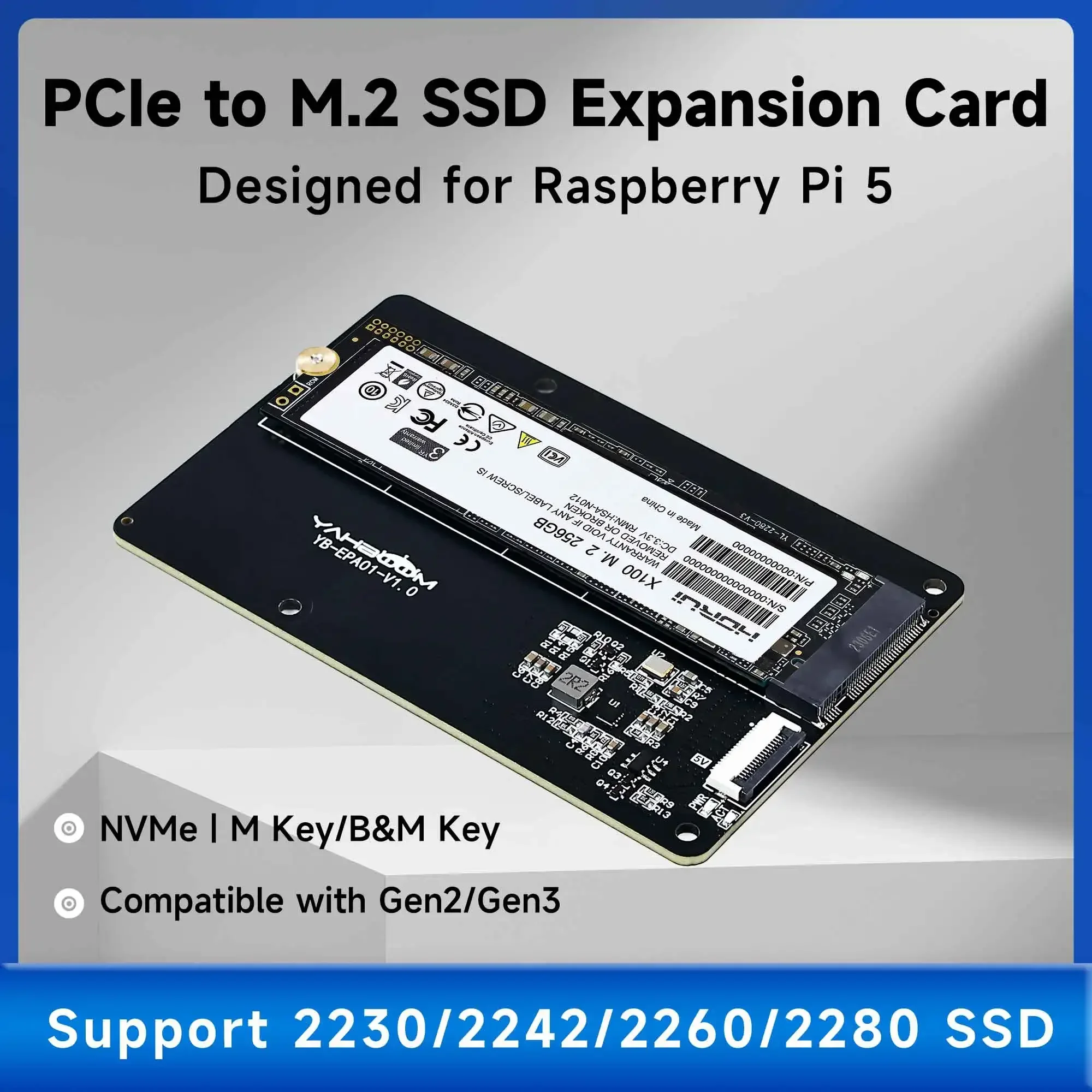Tarjeta PCIe a M.2 NVMe SSD con disipador para Raspberry Pi - imagen 4