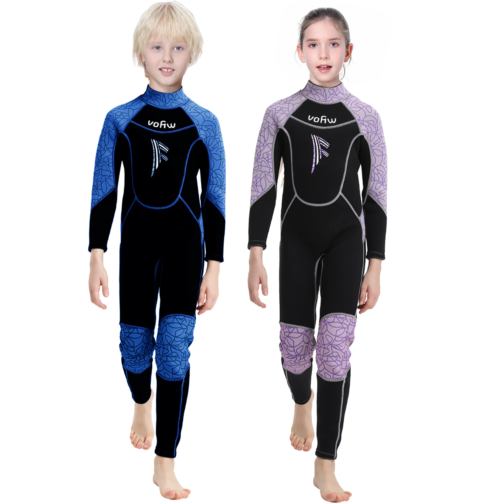 Traje de neopreno infantil térmico de terciopelo manga larga apnea
