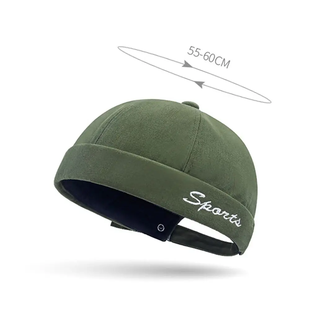 Gorro de algodón azul marino visto de frente