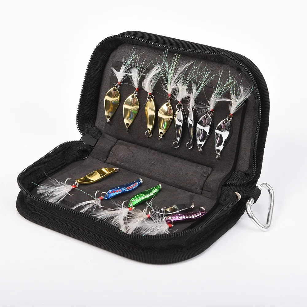 Bolsa multiusos para señuelos pesca anzuelos triples cucharas trucha