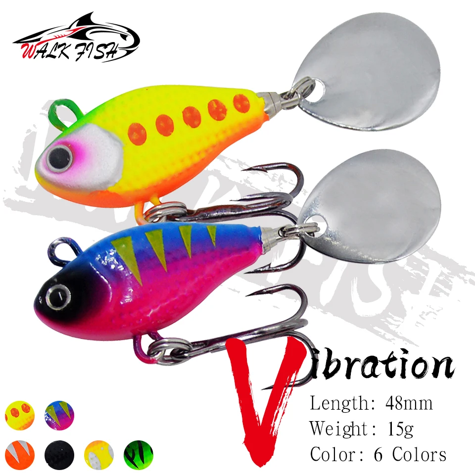Cuchara giratoria WALK FISH Vib metal con vibración para lucio - imagen 2