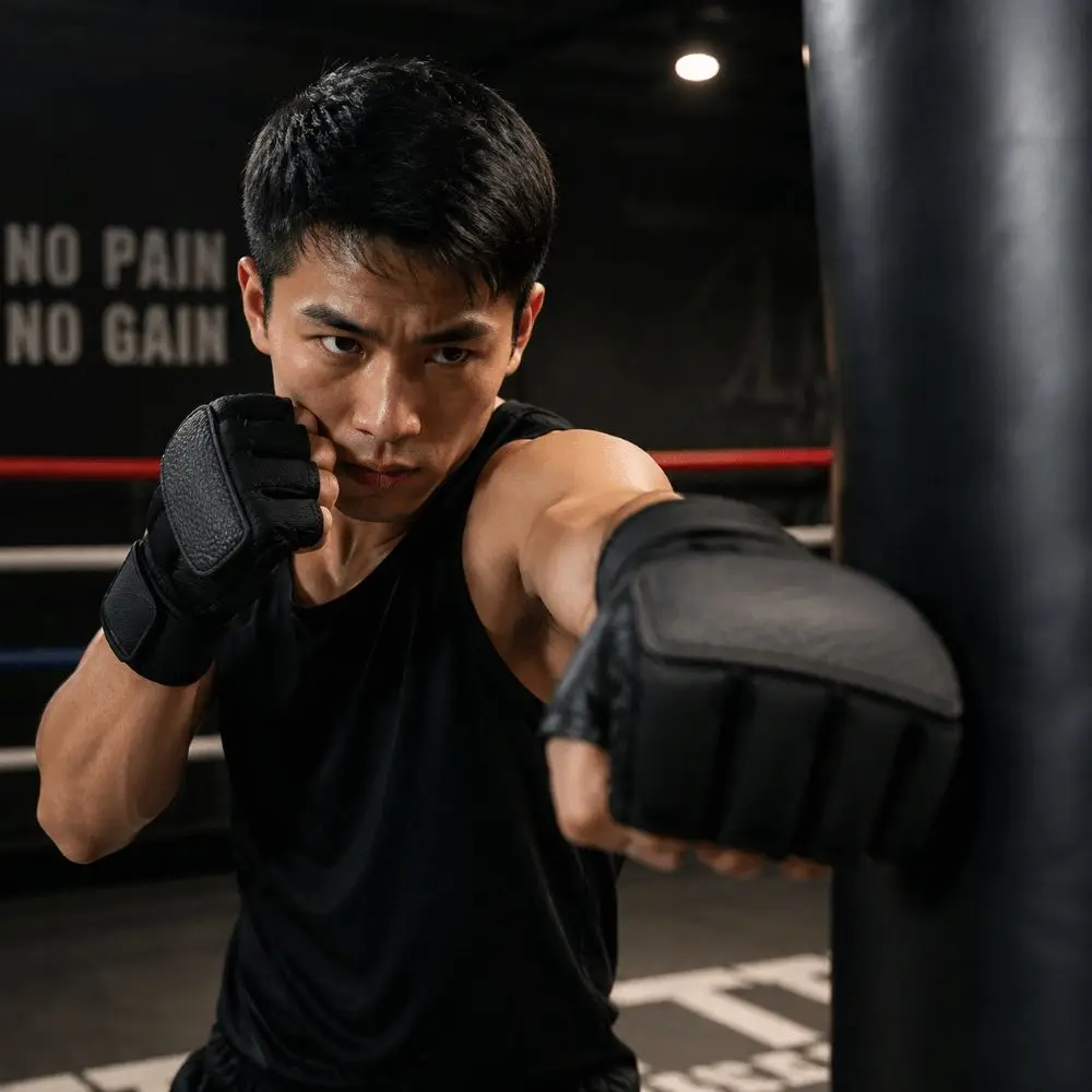 Guantes de boxeo con correa ajustable, soporte de muñeca y forro transpirable - imagen 4