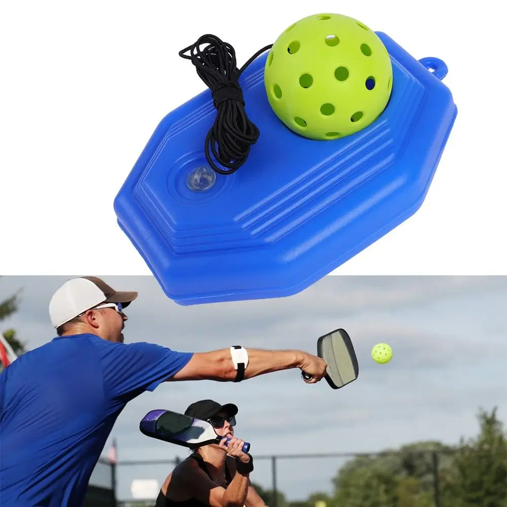 Entrenador de pickleball octogonal azul con base de rebote - imagen 2