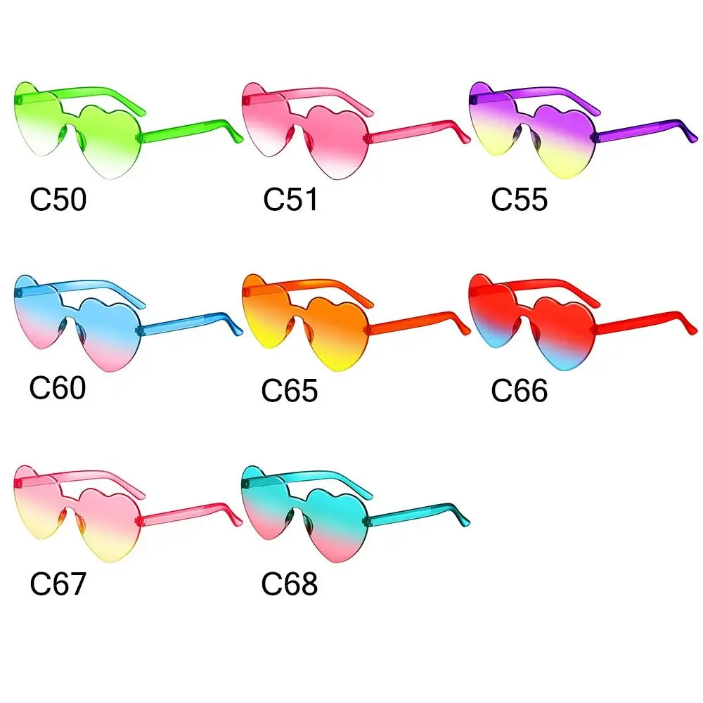 Gafas de sol corazón coloridas para fiesta, diseño original adultos