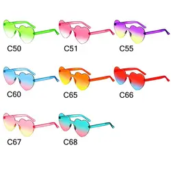 Gafas de sol corazón coloridas para fiesta, diseño original adultos