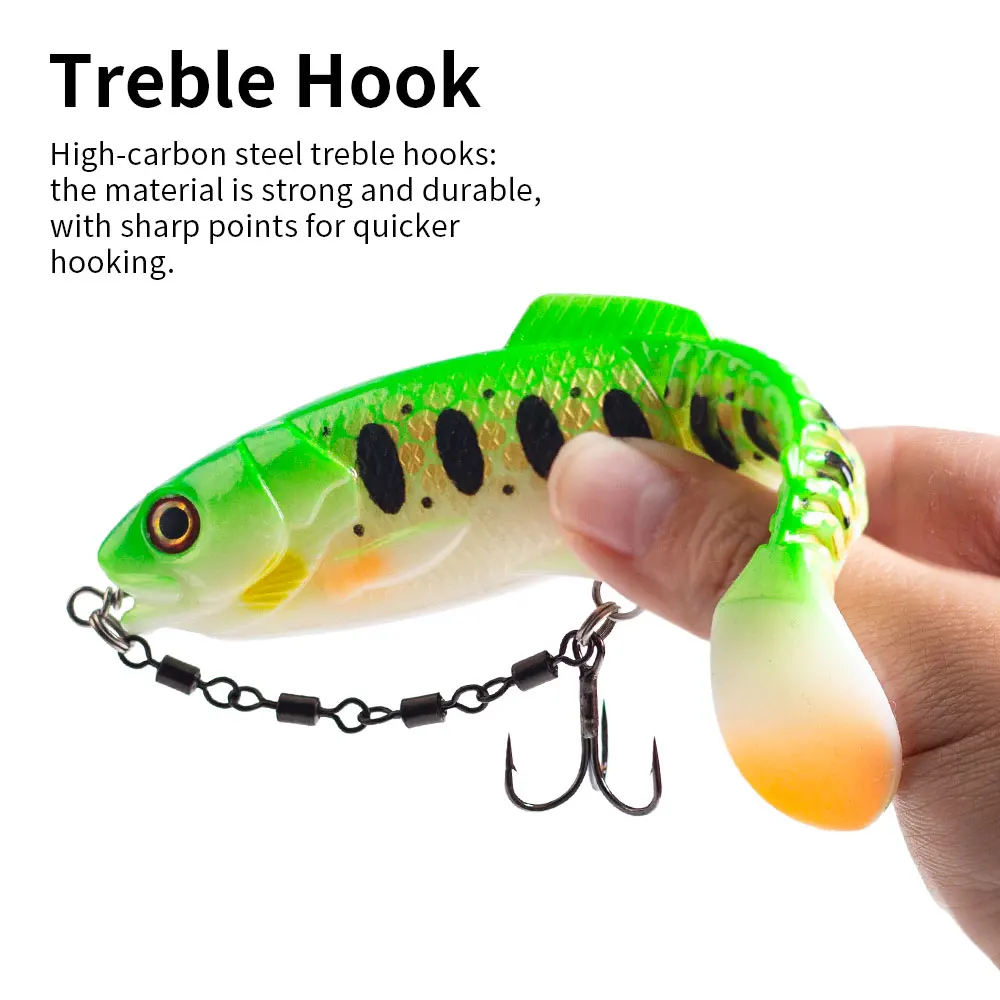 Hanlin swimbait de silicona con cola en T para lucios y lubinas - imagen 5