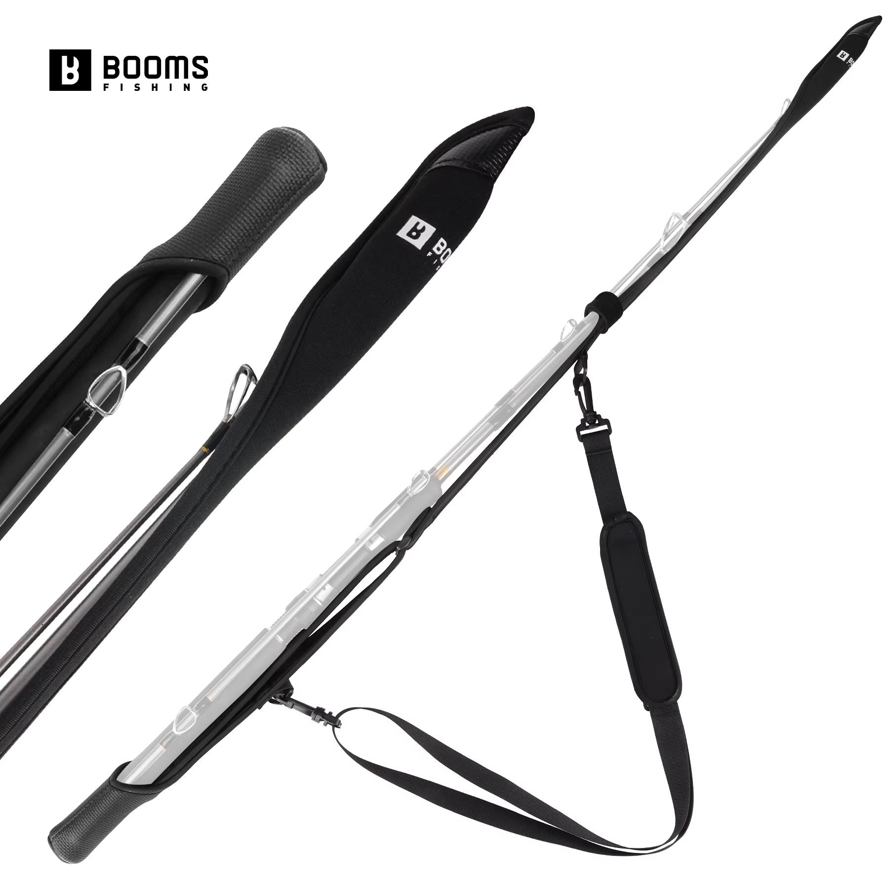 Booms RS7 Funda protectora para caña de pescar con correa ajustable