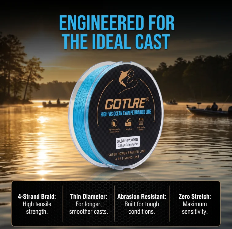 Goture Línea de Pesca Trenzada PE Multifilamento Resistente - imagen 4