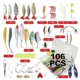 Kit de pesca JSFUN con señuelos blandos y duros, alicates - imagen 3
