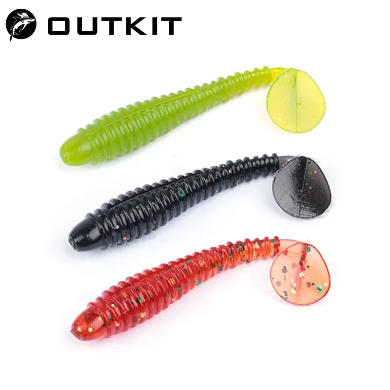 OUTKIT Señuelos Wobblers de vinilo para pesca deportiva lubina
