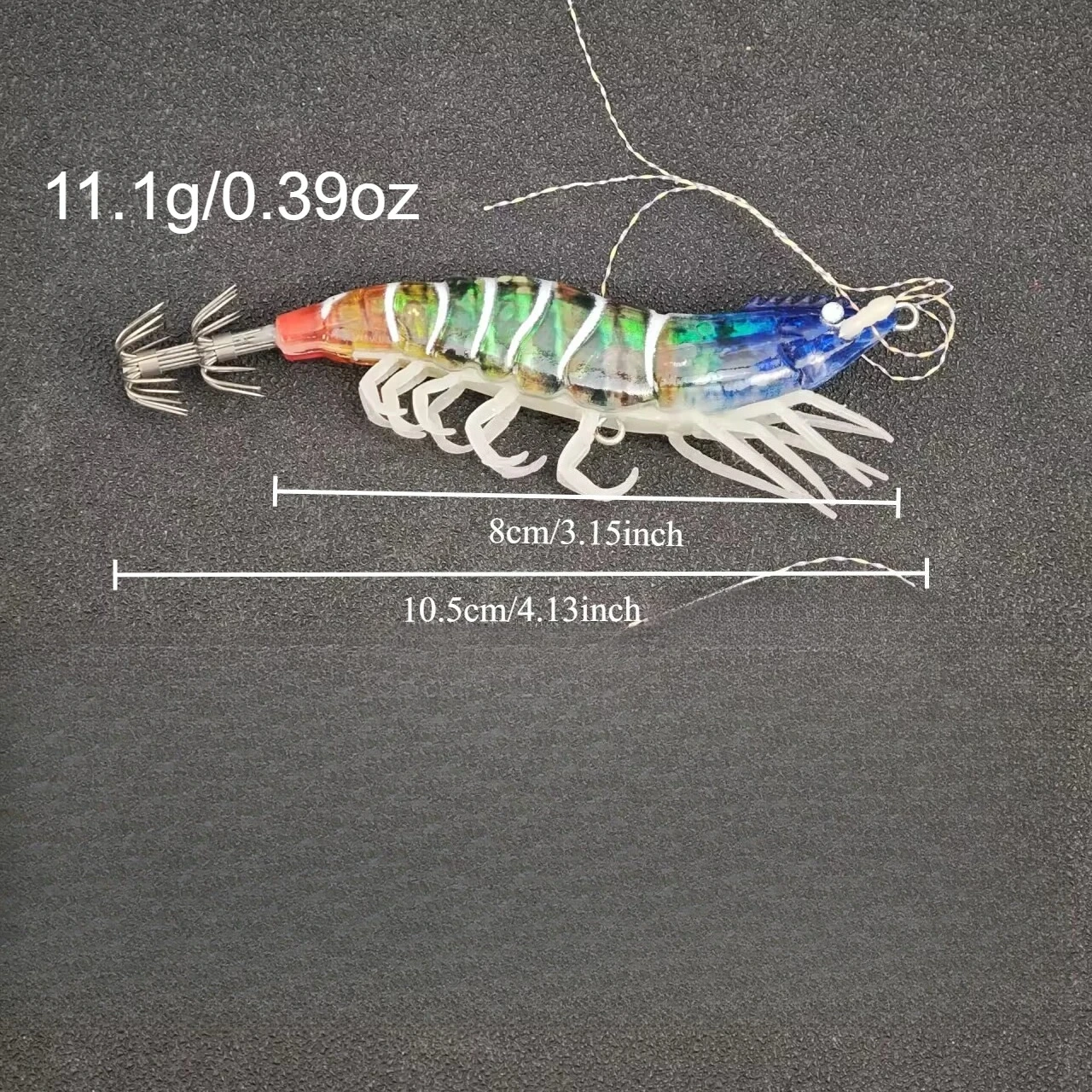 Señuelo luminoso para calamar Egi tipo camarón UV para agua salada - imagen 5