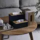 Porta servilletas con tapa de bambú de madera maciza para mesa - imagen 2