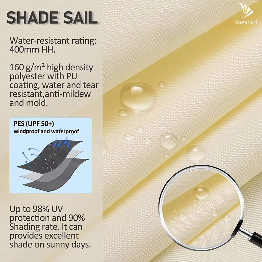 Toldo vela triangular resistente impermeable UV 98% para patio y pesca - imagen 3