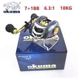 Carrete Okuma Baitcasting Dragon 7+1 Rodamientos 10KG Alta Velocidad