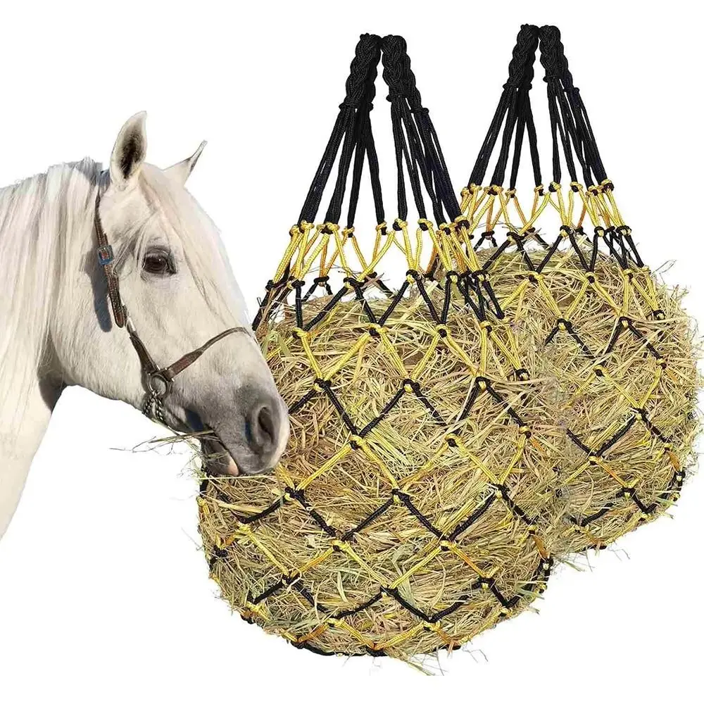 Bolsa de heno para caballos con asa para colgar en el establo o remolque