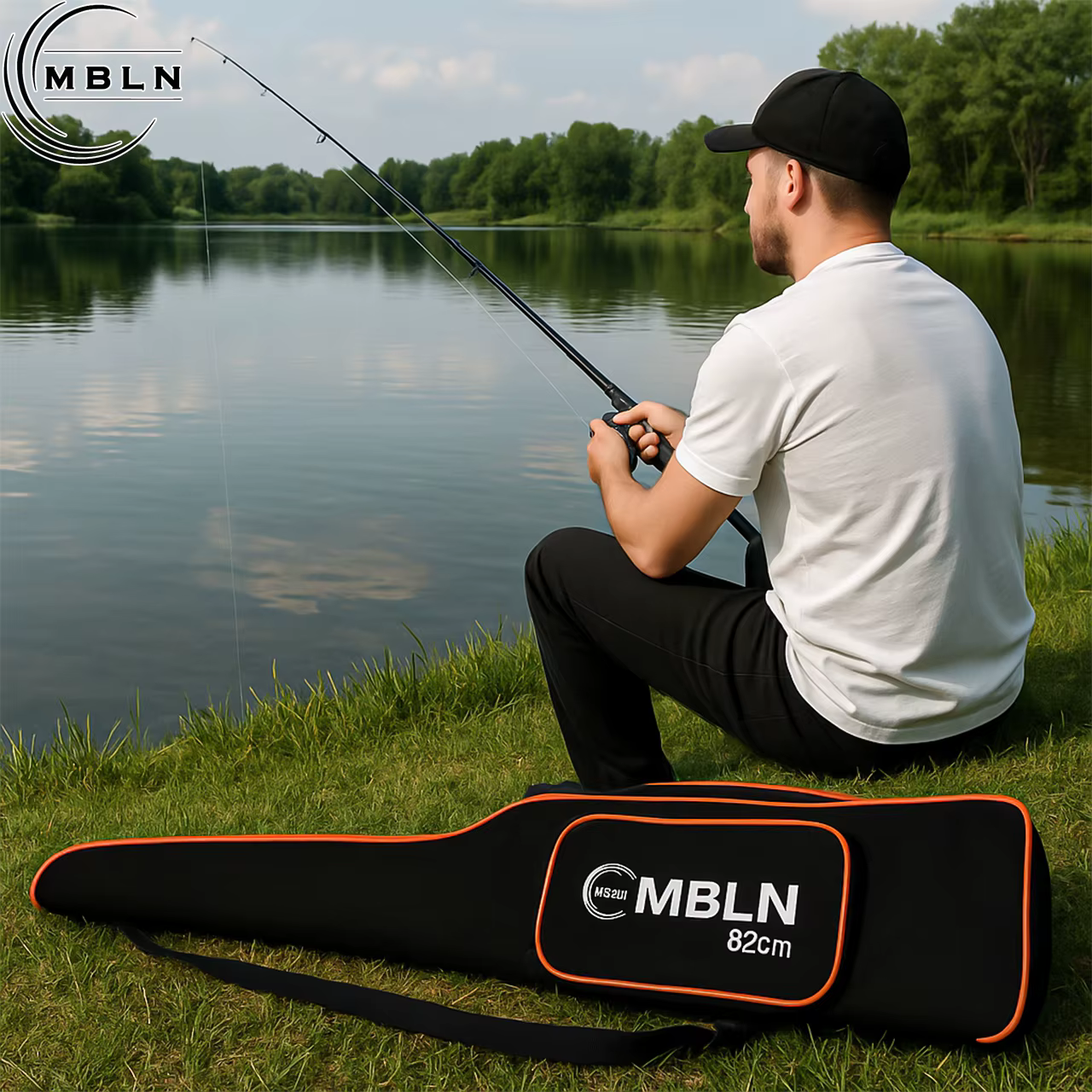 Bolsa de pesca MBLN larga de nailon para hombro con bolsillo - imagen 4