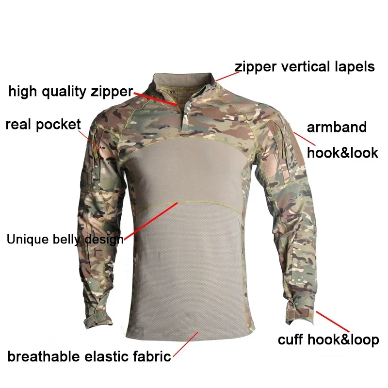 Conjunto táctico para pesca y senderismo – Traje camuflaje elástico - imagen 2