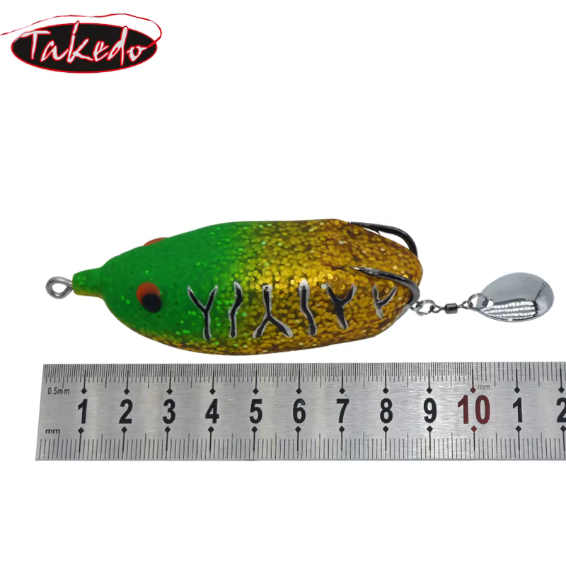 TAKEDO LW029 Señuelo Rana Topwater Lubina Cabeza Serpiente Artesanal - imagen 3