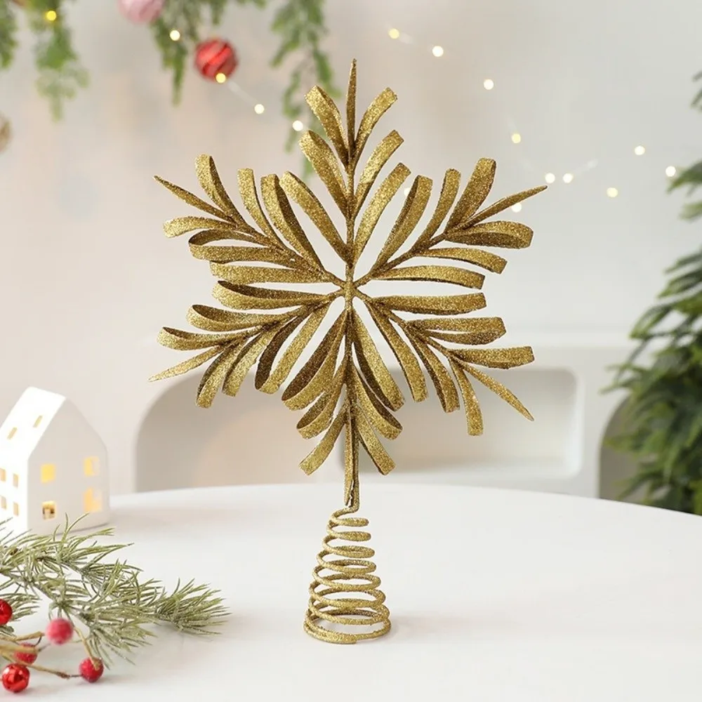 Adorno estrella árbol de Navidad hierro con brillantina hueco - imagen 4