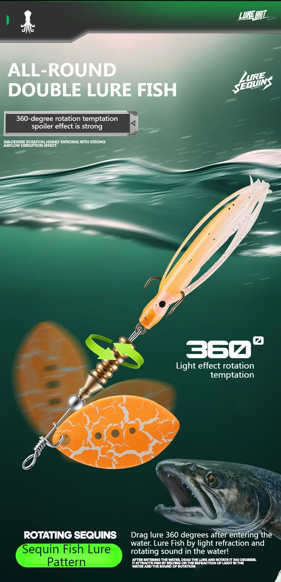Señuelos metálicos para pesca de lucio y perca