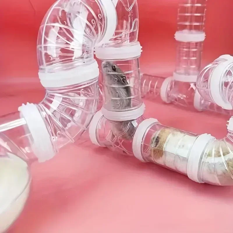 Túnel laberinto de plástico DIY para hámster con piezas desmontables