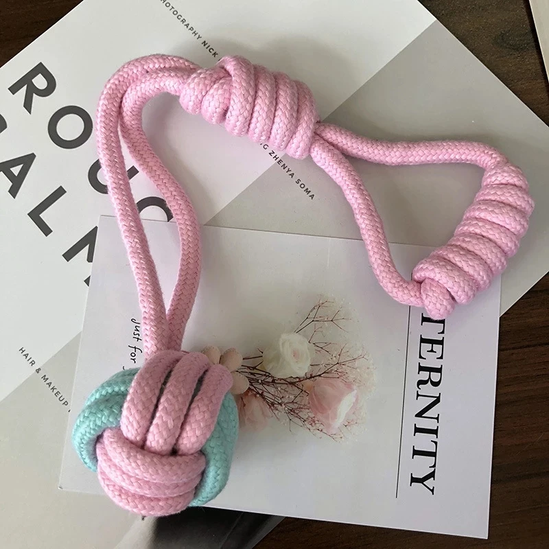 Pelota de cuerda algodón para perros – limpieza dental exterior - imagen 3