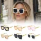 Gafas de sol vintage cuadradas con montura rectangular y filtro UV - imagen 3