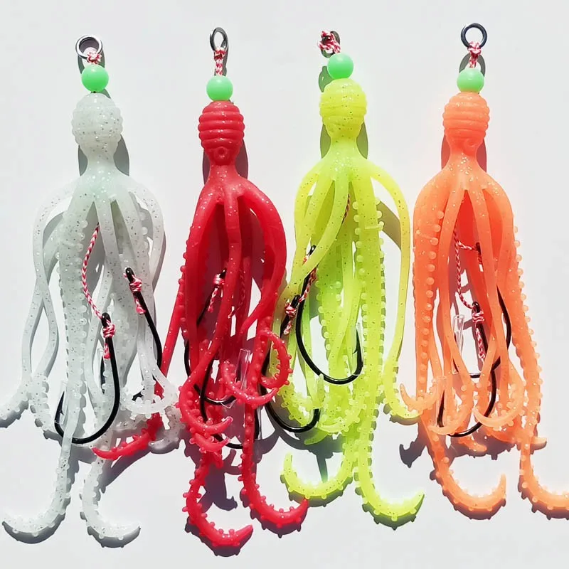 Faldas de silicona para jig head y anzuelos de jigging en varios colores