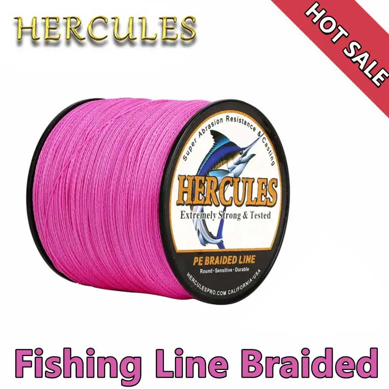Línea Trenzada Hercules 4 Hebras Rosa – Multifilamento PE - imagen 3