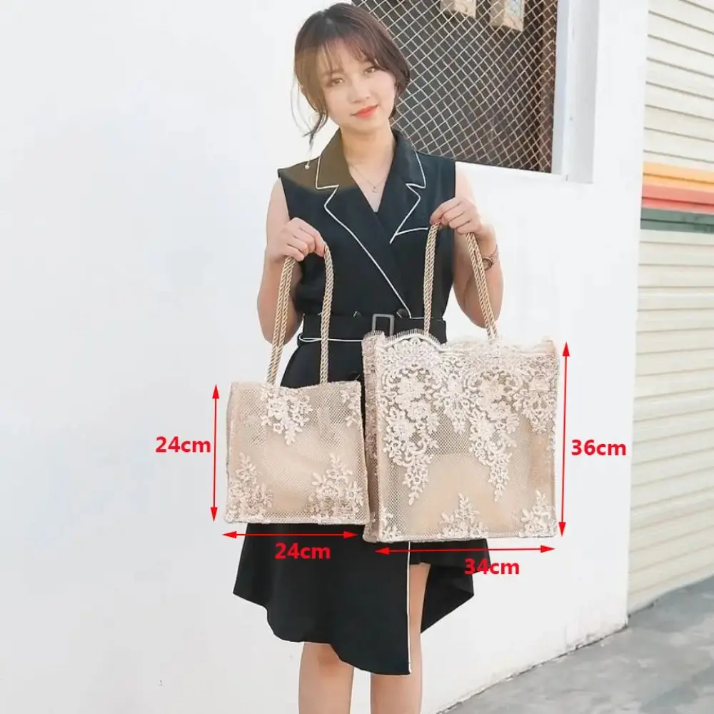 Bolso de nailon plegable de encaje elegante de gran capacidad - imagen 4